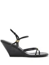 Proenza Schouler Coil Embellished Crinkled Glossed-leather Wedge Sandals