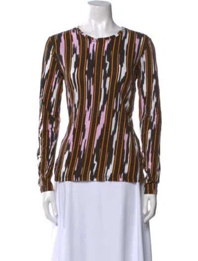 Pre-owned Proenza Schouler Striped Bateau Neckline Blouse In Black