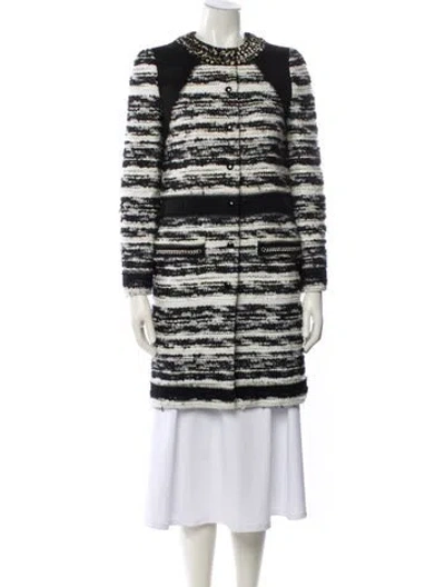 Pre-owned Proenza Schouler Striped Coat In Black
