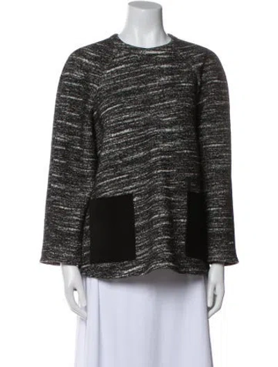 Pre-owned Proenza Schouler Striped Crew Neck Blouse In Black