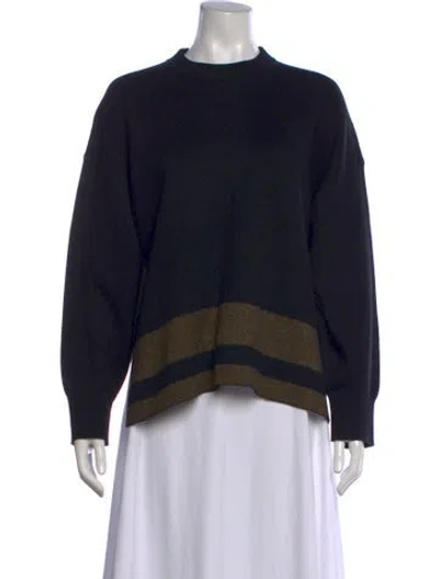 Pre-owned Proenza Schouler Striped Crew Neck Sweater In Black