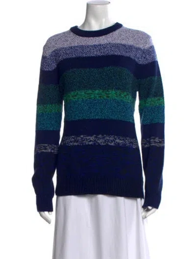 Pre-owned Proenza Schouler Striped Crew Neck Sweater In Blue