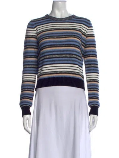 Pre-owned Proenza Schouler Striped Crew Neck Sweater In Neutral