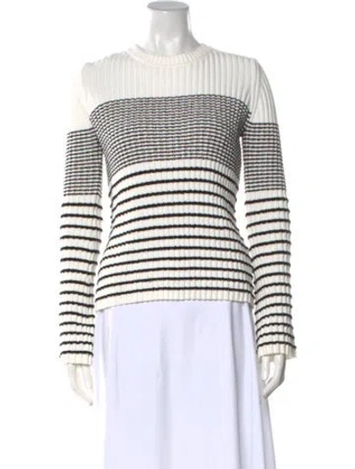 Pre-owned Proenza Schouler Striped Crew Neck Sweater In Neutral