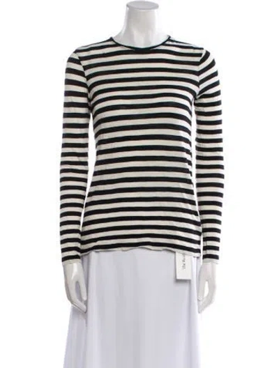 Pre-owned Proenza Schouler Striped Crew Neck Top In Black