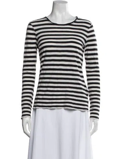 Pre-owned Proenza Schouler Striped Crew Neck T-shirt In Black