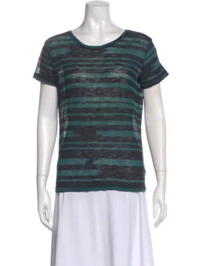 Pre-owned Proenza Schouler Striped Crew Neck T-shirt In Black