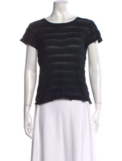Pre-owned Proenza Schouler Striped Crew Neck T-shirt In Black