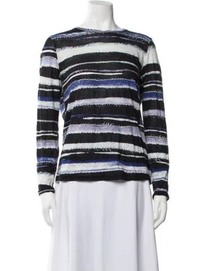 Pre-owned Proenza Schouler Striped Crew Neck T-shirt In Black
