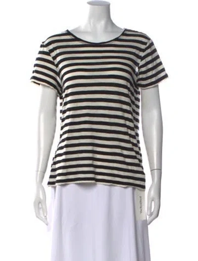 Pre-owned Proenza Schouler Striped Crew Neck T-shirt In Black/white