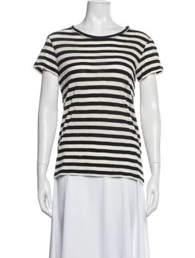 Pre-owned Proenza Schouler Striped Crew Neck T-shirt In Blue/white