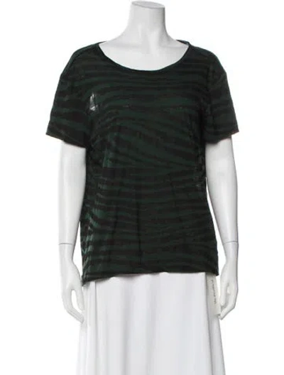 Pre-owned Proenza Schouler Striped Crew Neck T-shirt In Green