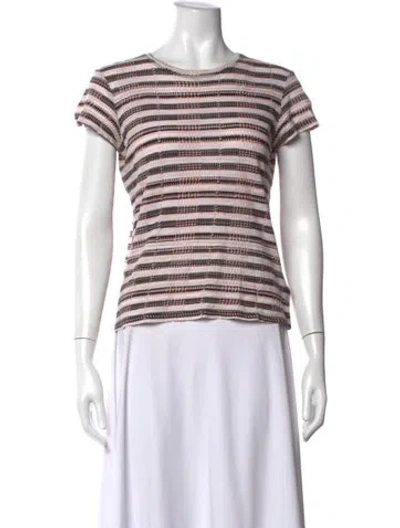 Pre-owned Proenza Schouler Striped Crew Neck T-shirt In Pink
