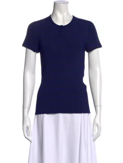 Pre-owned Proenza Schouler Striped Crew Neck T-shirt W/ Tags In Blue