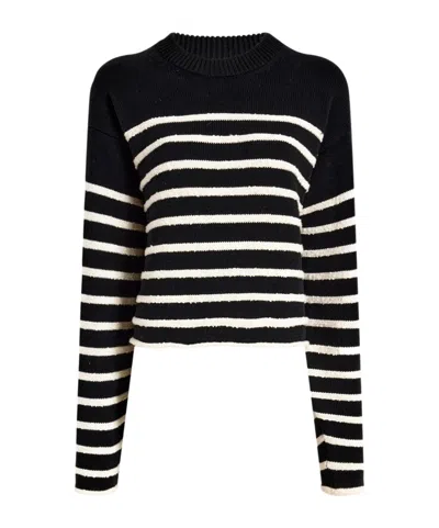 Proenza Schouler Striped Cropped Sweater In Black
