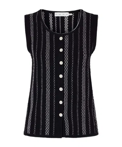 Proenza Schouler Striped Jacquard-knit Vest In Black