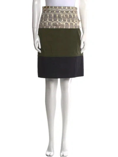 Pre-owned Proenza Schouler Striped Knee-length Skirt In Green