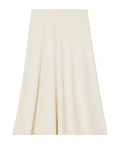 Proenza Schouler Striped Knitted Midi Skirt In White