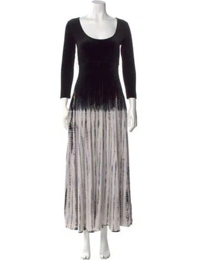 Pre-owned Proenza Schouler Striped Long Dress In Black