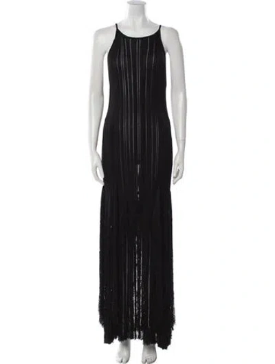 Pre-owned Proenza Schouler Striped Long Dress In Black