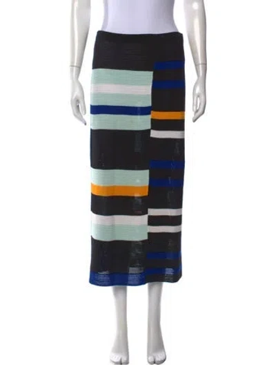 Pre-owned Proenza Schouler Striped Long Skirt In Black