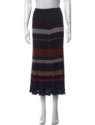Pre-owned Proenza Schouler Striped Long Skirt In Black