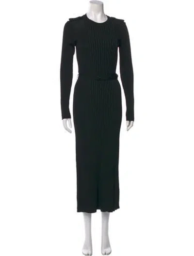 Pre-owned Proenza Schouler Striped Midi Length Dress W/ Tags In Black