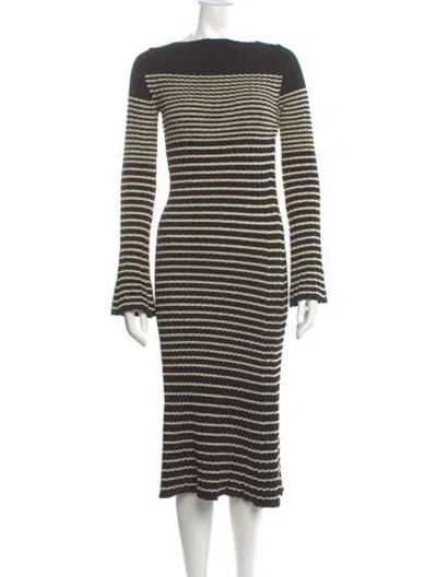 Pre-owned Proenza Schouler Striped Midi Length Dress W/ Tags In Multi