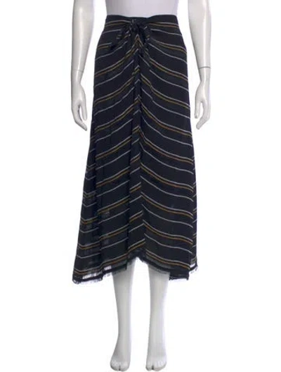 Pre-owned Proenza Schouler Striped Midi Length Skirt In Black