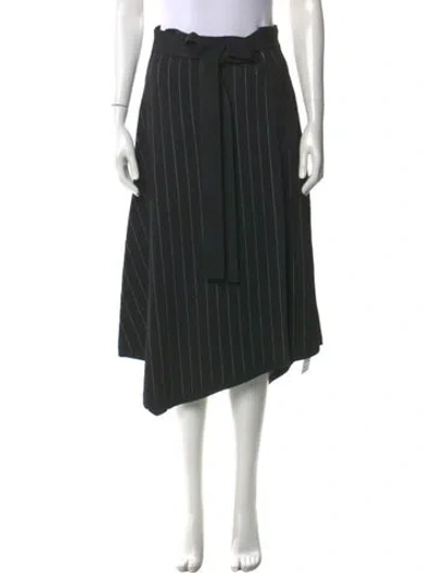 Pre-owned Proenza Schouler Striped Midi Length Skirt In Black