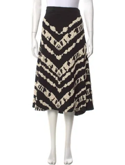 Pre-owned Proenza Schouler Striped Midi Length Skirt In Black