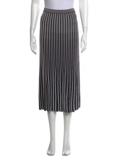 Pre-owned Proenza Schouler Striped Midi Length Skirt In Black