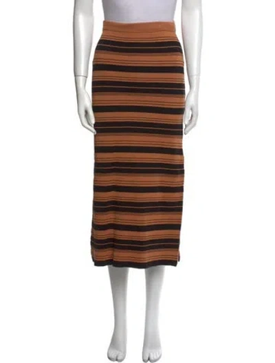 Pre-owned Proenza Schouler Striped Midi Length Skirt In Brown