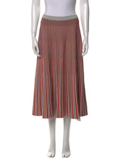 Pre-owned Proenza Schouler Striped Midi Length Skirt In Red