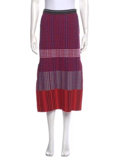 Pre-owned Proenza Schouler Striped Midi Length Skirt In Red