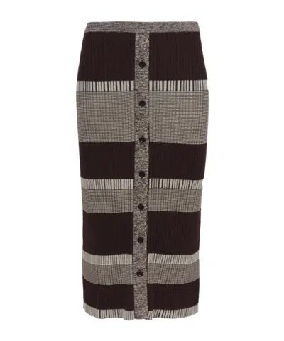 Proenza Schouler Striped Midi Skirt In Multi