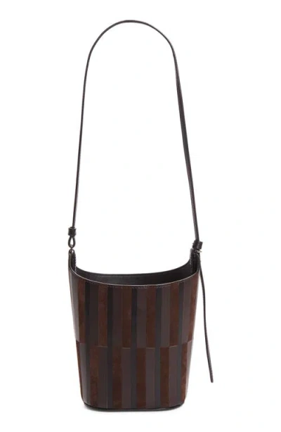 Proenza Schouler Striped Mini Bucket Bag In Brown