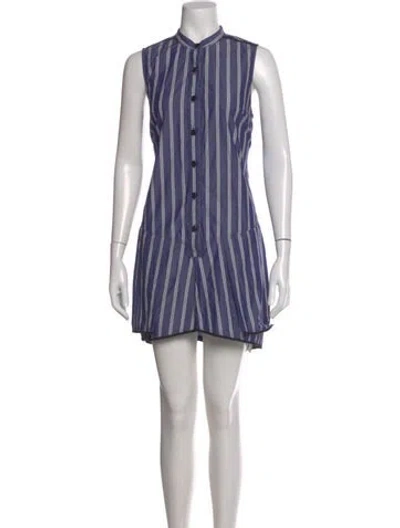 Pre-owned Proenza Schouler Striped Mini Dress In Blue