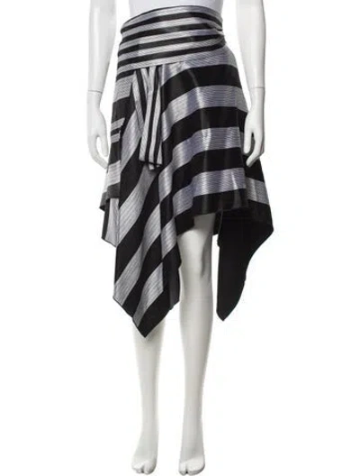 Pre-owned Proenza Schouler Striped Mini Skirt In Black