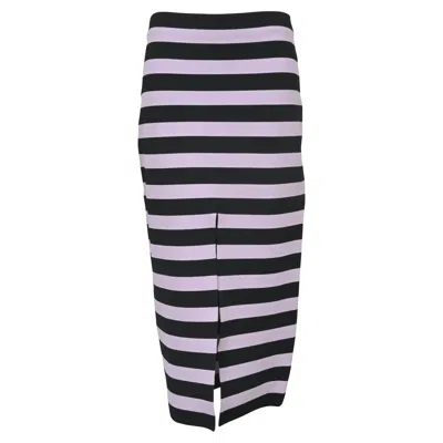 Proenza Schouler Striped Pencil Skirt In Purple And Black Wool