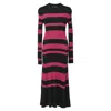 Proenza Schouler Striped Rib Knit Long-sleeve Midi Dress In Pink Wool In Pink