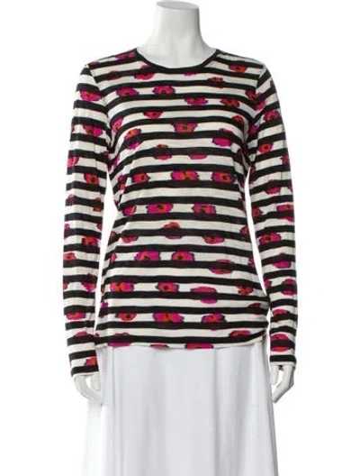 Pre-owned Proenza Schouler Striped Scoop Neck Sweater In Black