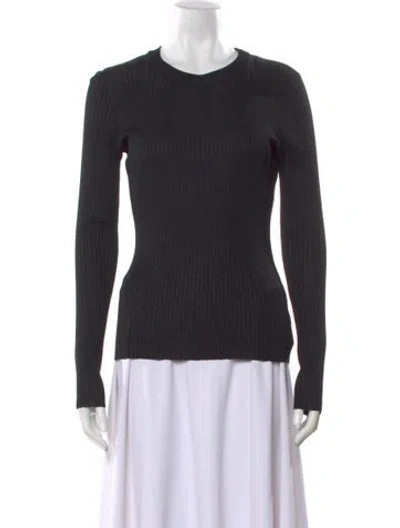 Pre-owned Proenza Schouler Striped Short Sleeve Polo In Black