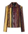 Proenza Schouler Striped Suede-trimmed Snake-effect Leather Jacket In Multi