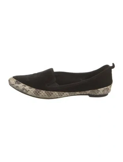 Pre-owned Proenza Schouler Suede Animal Print Loafers In Black