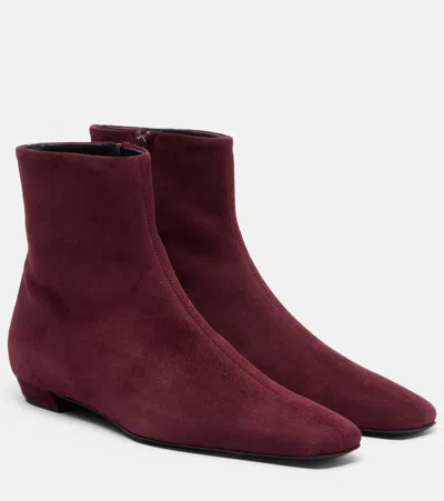 Proenza Schouler Suede Ankle Boots In Burgundy