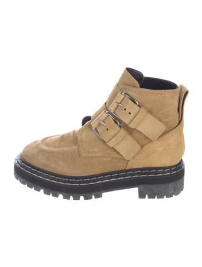 Pre-owned Proenza Schouler Suede Boots In Neutral