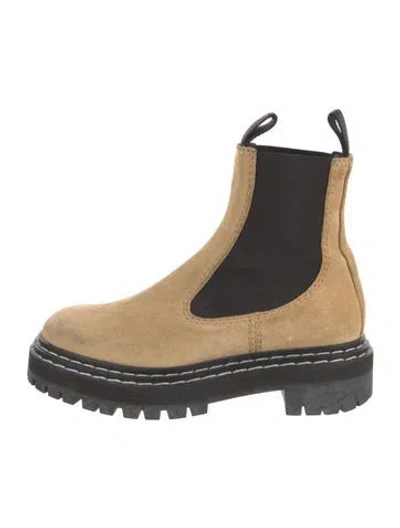 Pre-owned Proenza Schouler Suede Chelsea Boots In Neutral