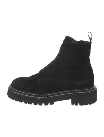 Pre-owned Proenza Schouler Suede Combat Boots In Black
