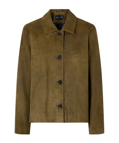 Proenza Schouler Suede Cropped Jacket In Brown